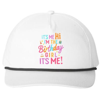 Birthday Party Hi Its Me Im The Birthday Girl Snapback Five-Panel Rope Hat