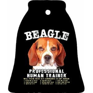 Beagle Professional Human Trainer Ceramic Bell Ornament