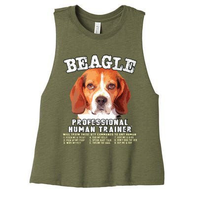 Beagle Professional Human Trainer Women's Racerback Cropped Tank