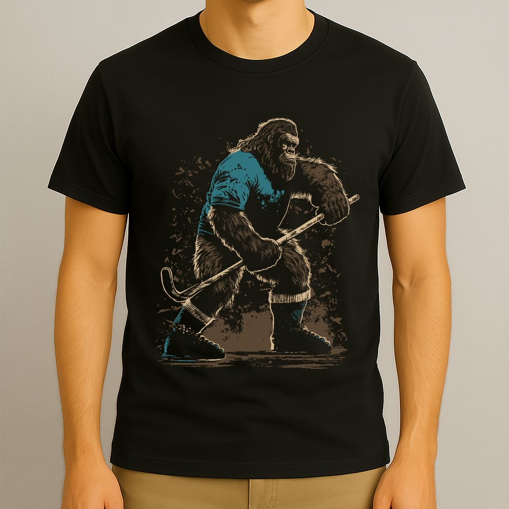 Bigfoot Playing Hockey T-Shirt