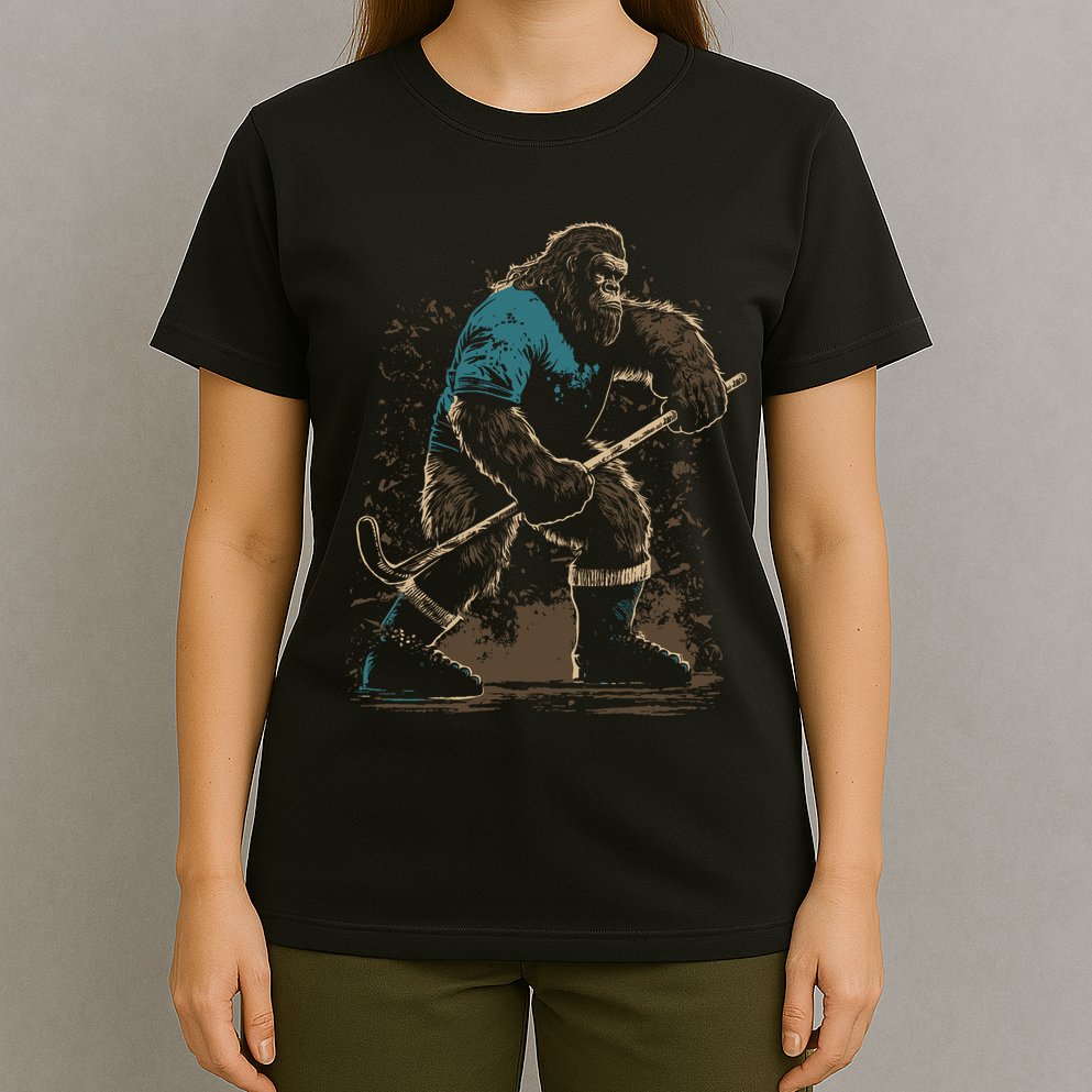 Bigfoot Playing Hockey T-Shirt