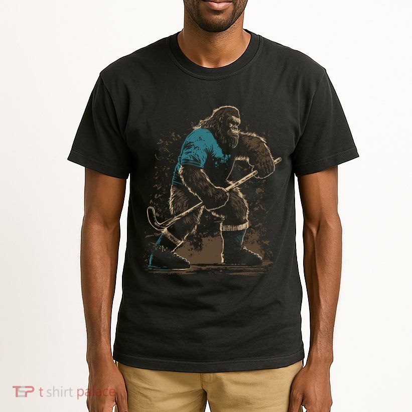 Bigfoot Playing Hockey Tall T-Shirt