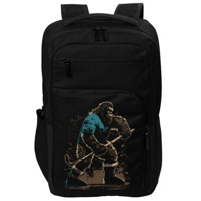 Bigfoot Playing Hockey Impact Tech Backpack