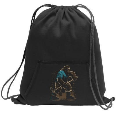 Bigfoot Playing Hockey Sweatshirt Cinch Pack Bag