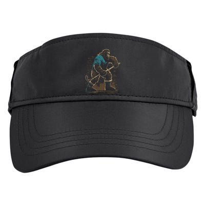 Bigfoot Playing Hockey Adult Drive Performance Visor