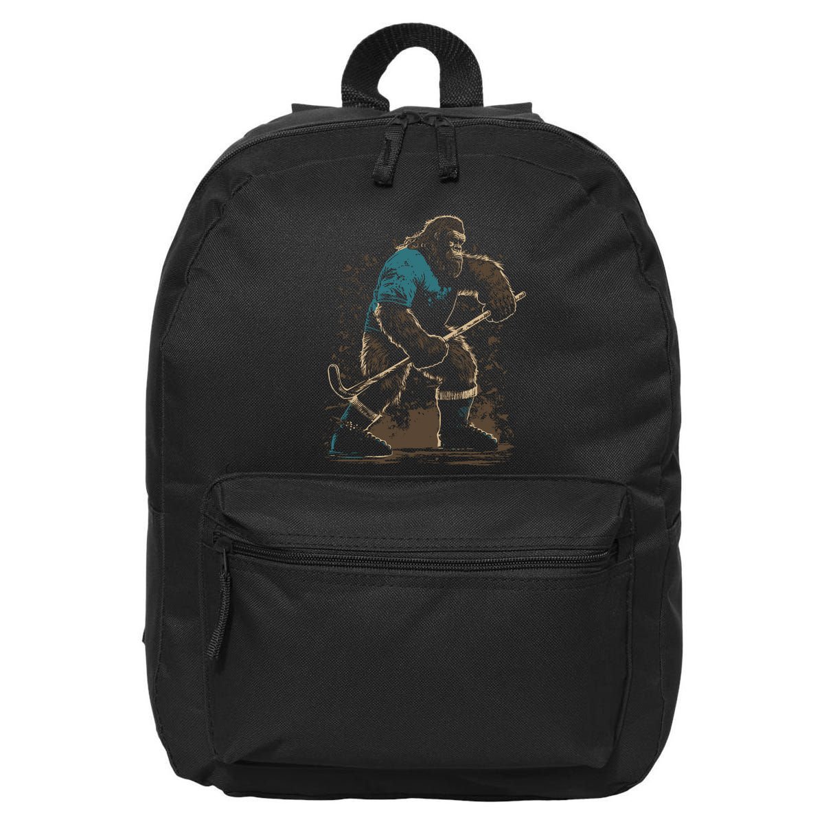 Bigfoot Playing Hockey 16 in Basic Backpack