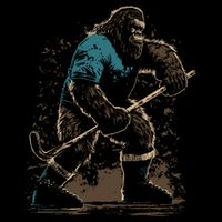 Bigfoot Playing Hockey 16 in Basic Backpack