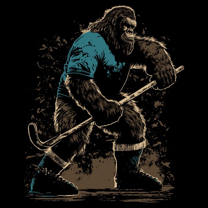 Bigfoot Playing Hockey 16 in Basic Backpack
