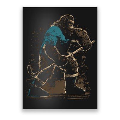 Bigfoot Playing Hockey Poster