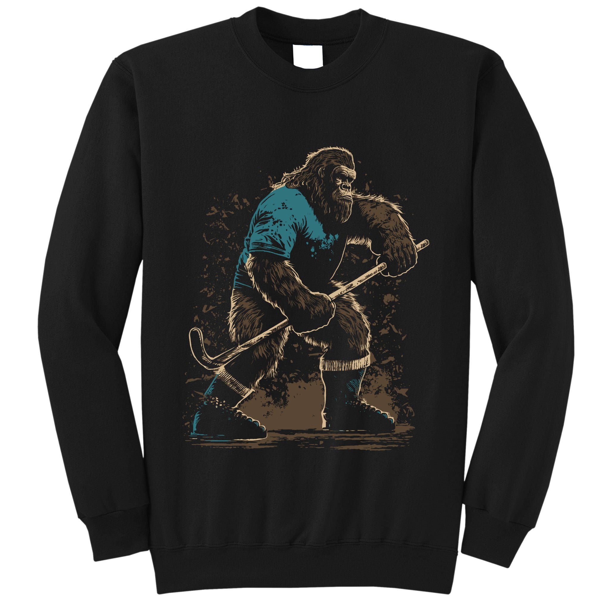 Bigfoot Playing Hockey Tall Sweatshirt
