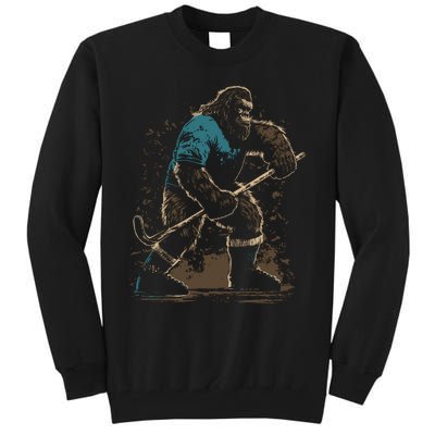 Bigfoot Playing Hockey Tall Sweatshirt