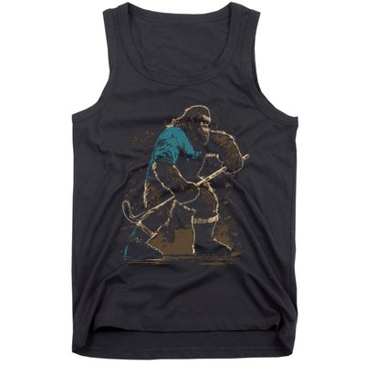 Bigfoot Playing Hockey Tank Top