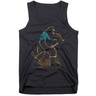 Bigfoot Playing Hockey Tank Top