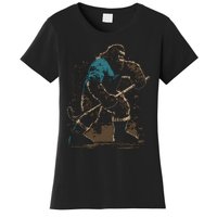 Bigfoot Playing Hockey Women's T-Shirt