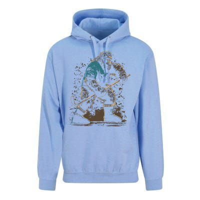 Bigfoot Playing Hockey Unisex Surf Hoodie