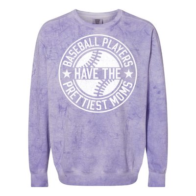 Baseball Players Have The Prettiest Moms Funny Baseball Colorblast Crewneck Sweatshirt