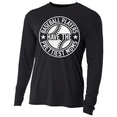 Baseball Players Have The Prettiest Moms Funny Baseball Cooling Performance Long Sleeve Crew