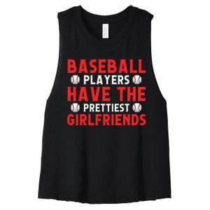 Baseball players have the prettiest girlfriends baseball Women's Racerback Cropped Tank