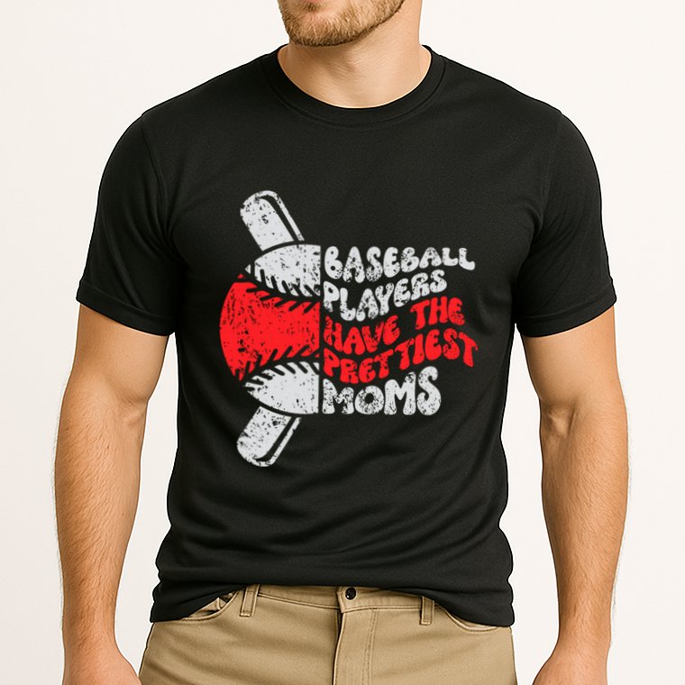 Baseball Players Have The Prettiest Moms Funny Baseball Cooling Performance Crew T-Shirt