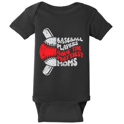 Baseball Players Have The Prettiest Moms Funny Baseball Baby Bodysuit
