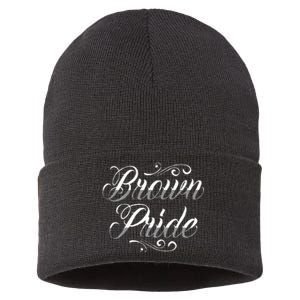 Brown Pride Hispanic Latino American Chicano Mexican Sustainable Knit Beanie