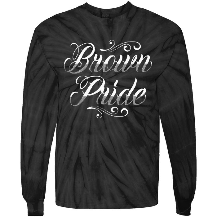 Brown Pride Hispanic Latino American Chicano Mexican Tie-Dye Long Sleeve Shirt