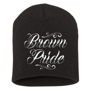 Brown Pride Hispanic Latino American Chicano Mexican Short Acrylic Beanie