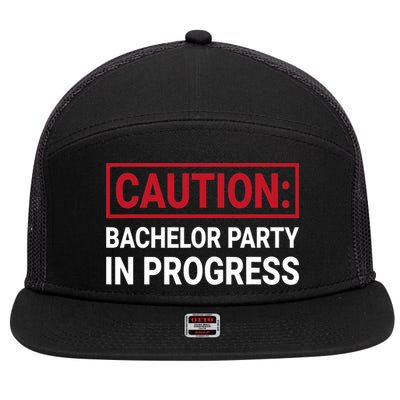 Bachelor Party In Progress Stag Groomsmen Getaway Wedding 7 Panel Mesh Trucker Snapback Hat