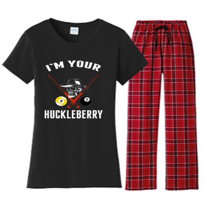 Billiards Pool Im Your Huckleberry Women's Flannel Pajama Set