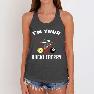 Billiards Pool Im Your Huckleberry Women's Knotted Racerback Tank