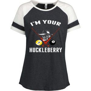 Billiards Pool Im Your Huckleberry Enza Ladies Jersey Colorblock Tee