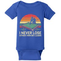 Billiard Pool I Never Lose Either Win Or I Learn Baby Bodysuit