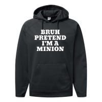 Bruh Pretend IM A Minion Matching Costume Halloween Funny Performance Fleece Hoodie