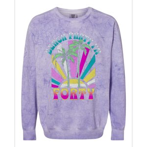 Beach Party I’M Forty Retro Sun Beach Colorblast Crewneck Sweatshirt