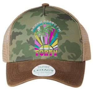 Beach Party I’M Forty Retro Sun Beach Legacy Tie Dye Trucker Hat