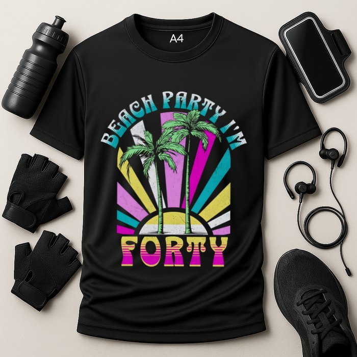 Beach Party I’M Forty Retro Sun Beach Cooling Performance Crew T-Shirt