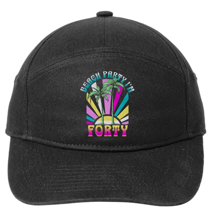 Beach Party I’M Forty Retro Sun Beach 7-Panel Snapback Hat