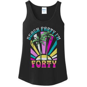 Beach Party I’M Forty Retro Sun Beach Ladies Essential Tank