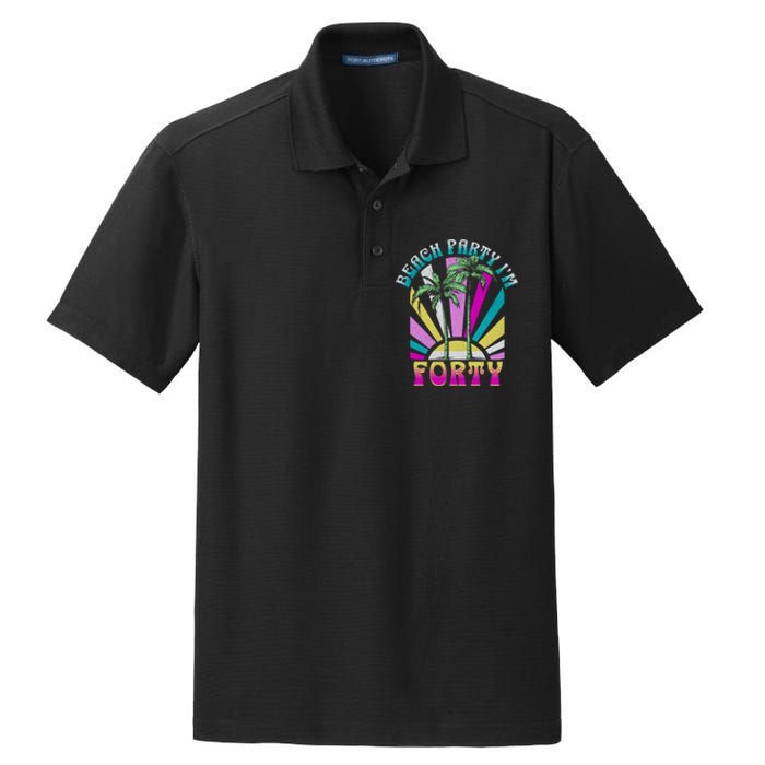 Beach Party I’M Forty Retro Sun Beach Dry Zone Grid Polo