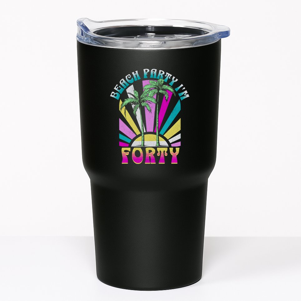 Beach Party I’M Forty Retro Sun Beach Tumbler