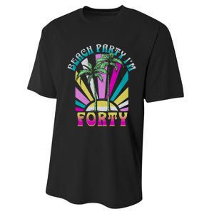 Beach Party I’M Forty Retro Sun Beach Performance Sprint T-Shirt