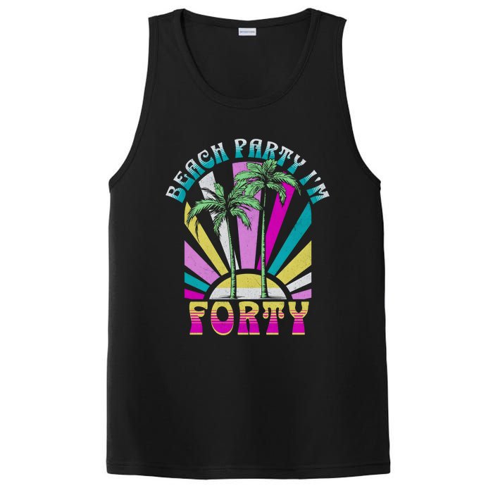 Beach Party I’M Forty Retro Sun Beach PosiCharge Competitor Tank