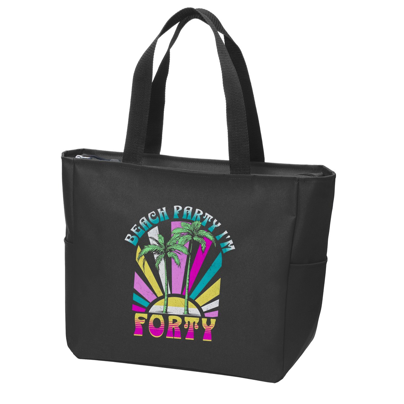 Beach Party I’M Forty Retro Sun Beach Zip Tote Bag