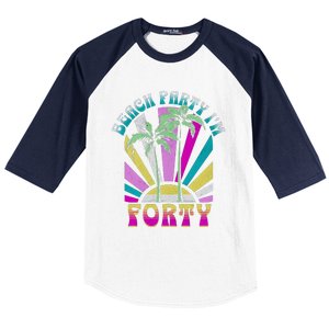 Beach Party I’M Forty Retro Sun Beach Baseball Sleeve Shirt