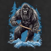 Bigfoot Playing Ice Hockey Funny Sasquatch Hockey Stick Funny Gift Adult Drive Performance Visor
