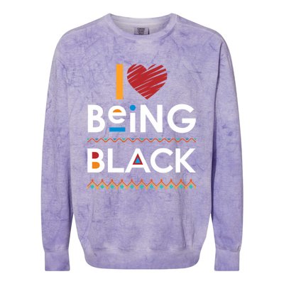 Black Power I Love Being Black Gift Colorblast Crewneck Sweatshirt