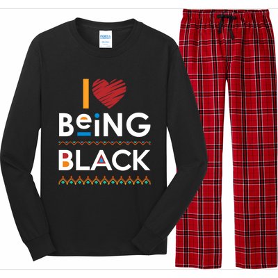 Black Power I Love Being Black Gift Long Sleeve Pajama Set