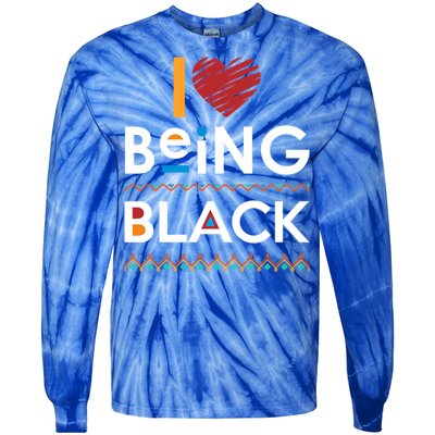 Black Power I Love Being Black Gift Tie-Dye Long Sleeve Shirt