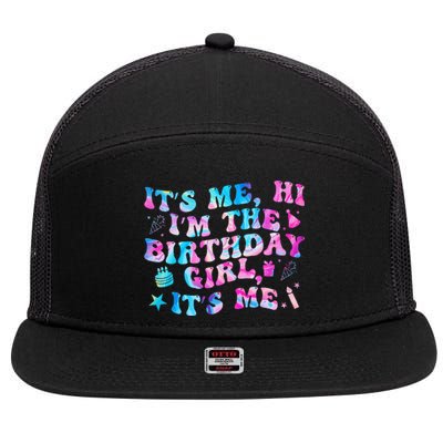 Birthday Party Its Me Hi Im The Birthday Girl Its Me  7 Panel Mesh Trucker Snapback Hat