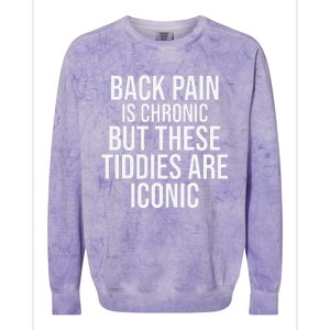 Back Pain Is Chronic But These Tiddies Are Iconic Funny Colorblast Crewneck Sweatshirt